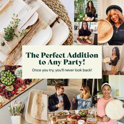 Round, Biodegradable Palm Leaf Party Plates (Bulk)