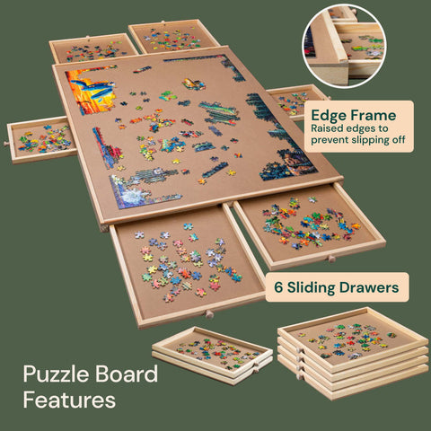 Jigsaw Puzzle Board With Drawers