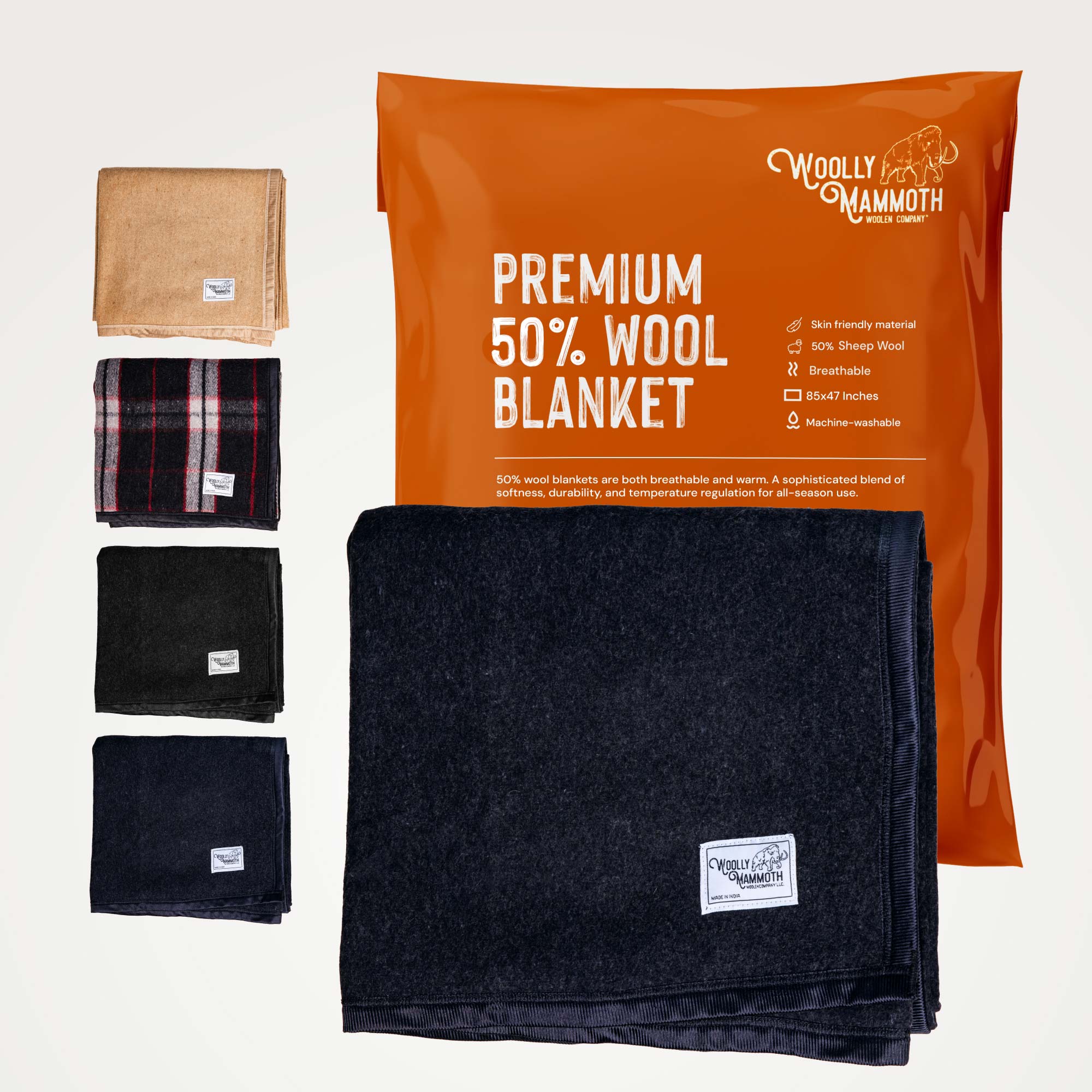 Woolly Mammoth Nester: Warm Wool Blanket for Indoor & Outdoor Comfort