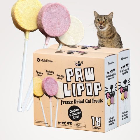 MalsiPree Pawlipop: Freeze-Dried Cat Lollipop Treats with Chicken (2-Pack)