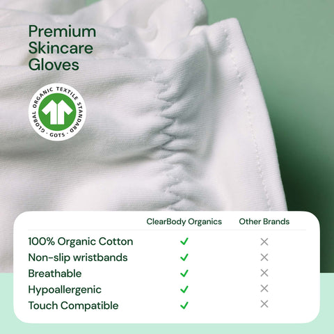 Organic Cotton Gloves For Dry Hands 10 Pack