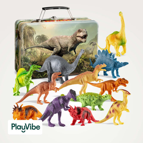 PlayVibe Dinosaur Kids Toy Set With Storage Box