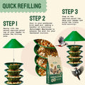 Bird feeder refilling instructions.