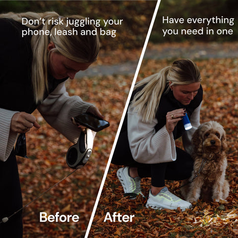MalsiPree Dog Poop Bag Holder with Flashlight: For Worry-Free Night Walks Malsipree