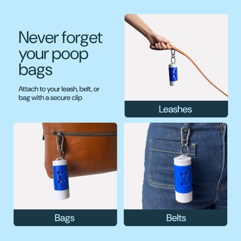MalsiPree Dog Poop Bag Holder with Flashlight: For Worry-Free Night Walks Malsipree