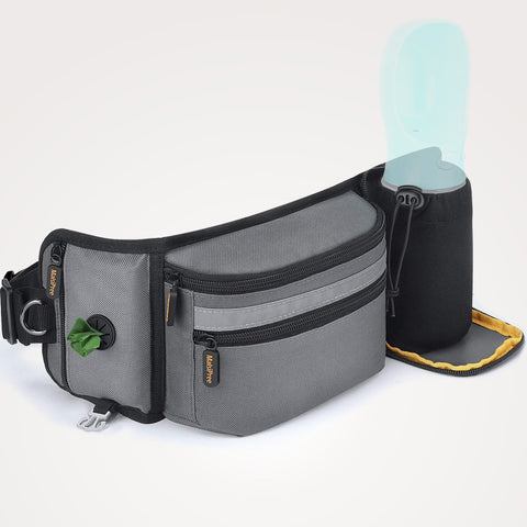 Dog Training Treat Pouch with Water Bottle & Poop Bag Holder