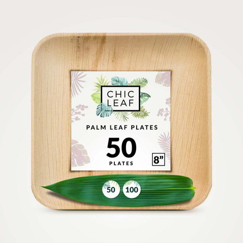 Palm Leaf Plates Bulk – 8" 50-Pack