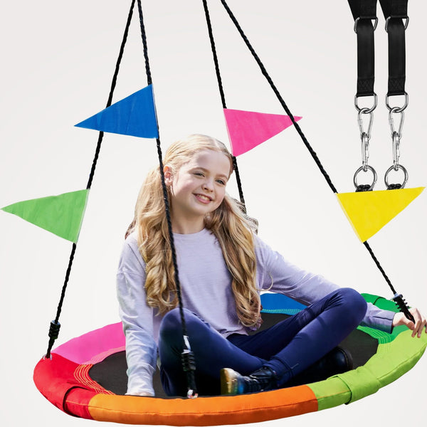 サプライ・アクセサリ・グッズ Selvage Amazon.com: PACEARTH 40 Inch Saucer Tree Swing Flying 660lb