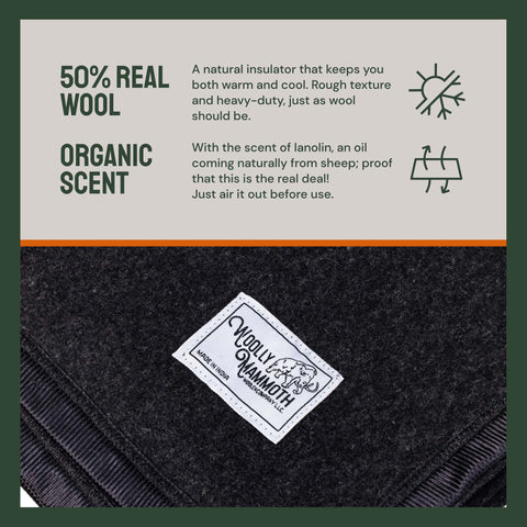 Woolly Mammoth Adventurer: Military-Style Thermal Wool Blanket for Camping & Survival