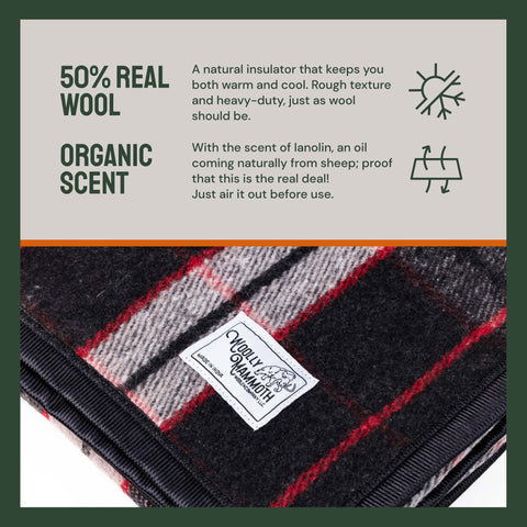 Woolly Mammoth Adventurer: Military-Style Thermal Wool Blanket for Camping & Survival