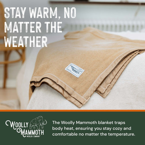 Woolly Mammoth Adventurer: Military-Style Thermal Wool Blanket for Camping & Survival