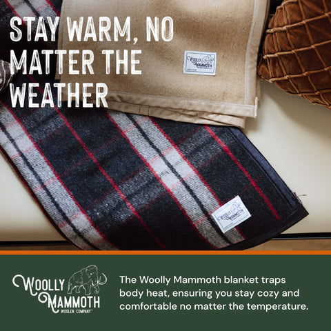 Woolly Mammoth Adventurer: Military-Style Thermal Wool Blanket for Camping & Survival