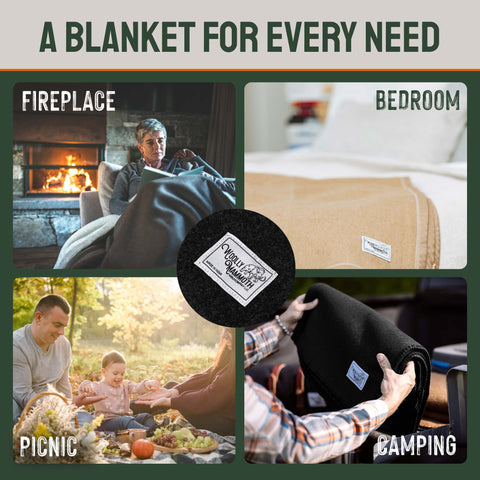 Woolly Mammoth Adventurer: Military-Style Thermal Wool Blanket for Camping & Survival