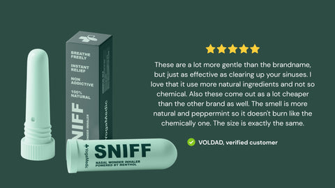 A user review of Sniff, a nasal stick by YogaMedic, a GoNorth brand. Inexpensive and effective.