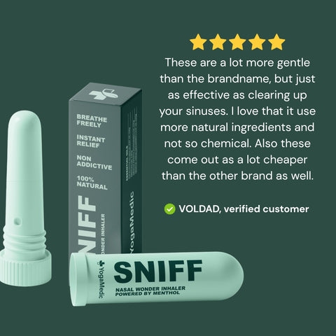 A user review of Sniff, a nasal stick by YogaMedic, a GoNorth brand. Inexpensive and effective.